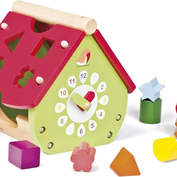 Janod Wooden Garden House Shape Sorter / Maison à Formes Jardin En Bois NWT - Picture 5 of 11